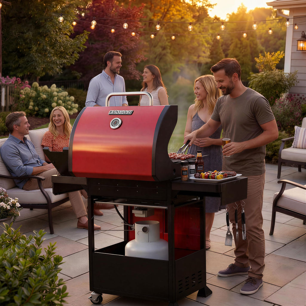 4 Burner Propane Gas Grill with Side Burner C7074