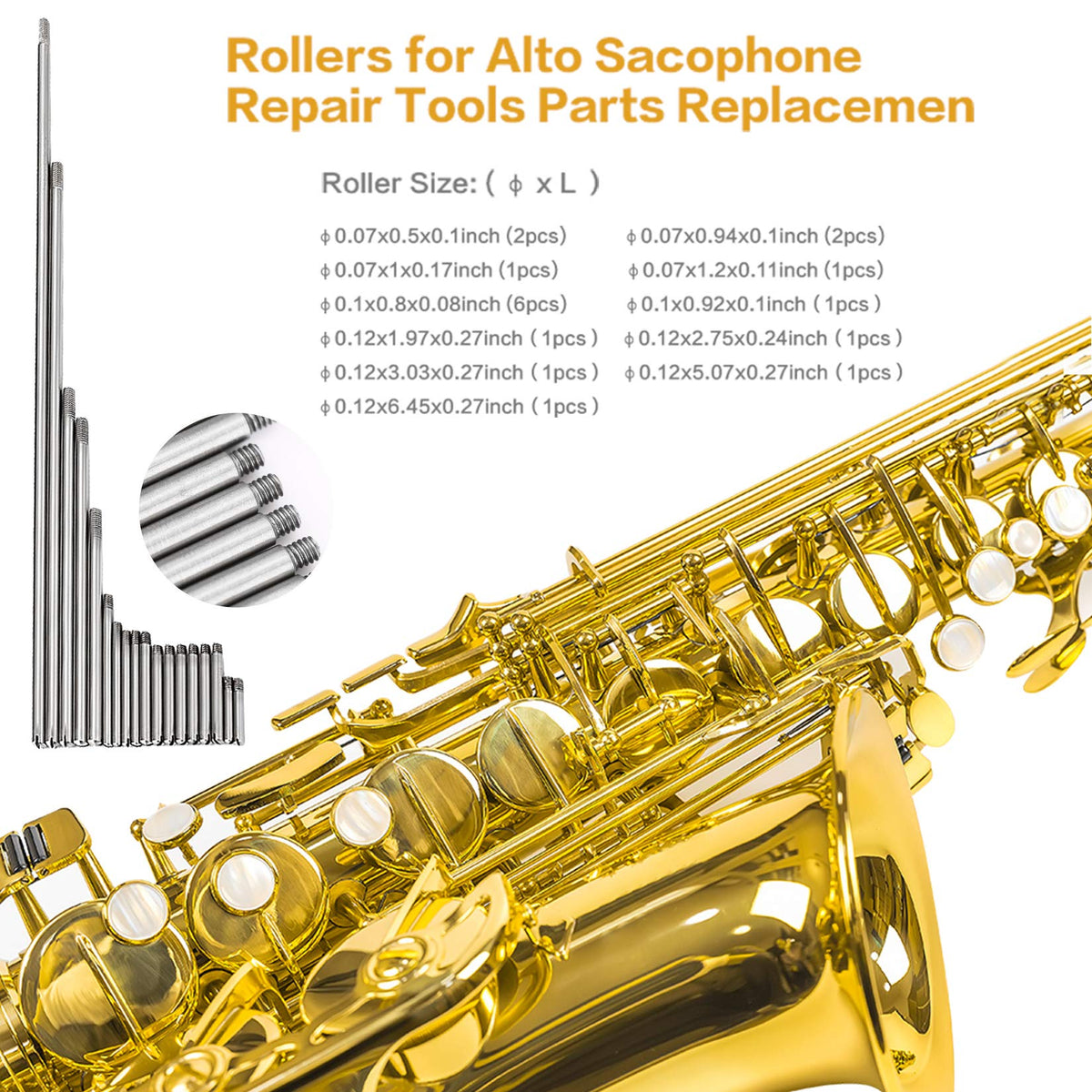 Alto Sax Repair Parts Screws and 25pcs Sax Pads Z40232