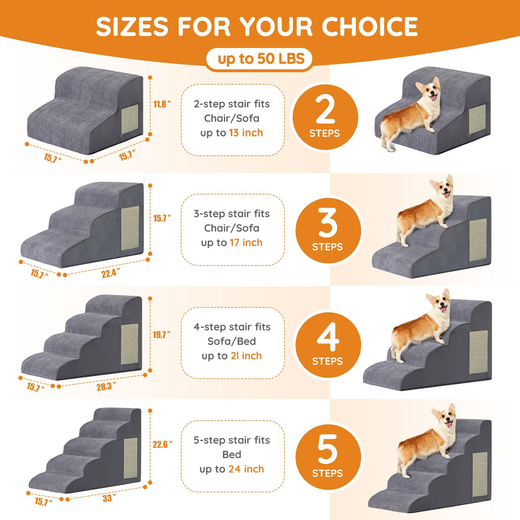 Dog Stairs 2-Step Grey Y270