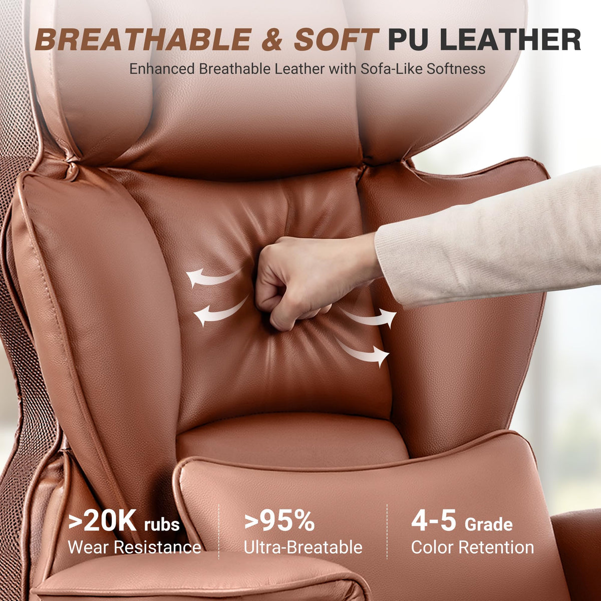 Big and Tall Leather Office Chair with Footrest Q914