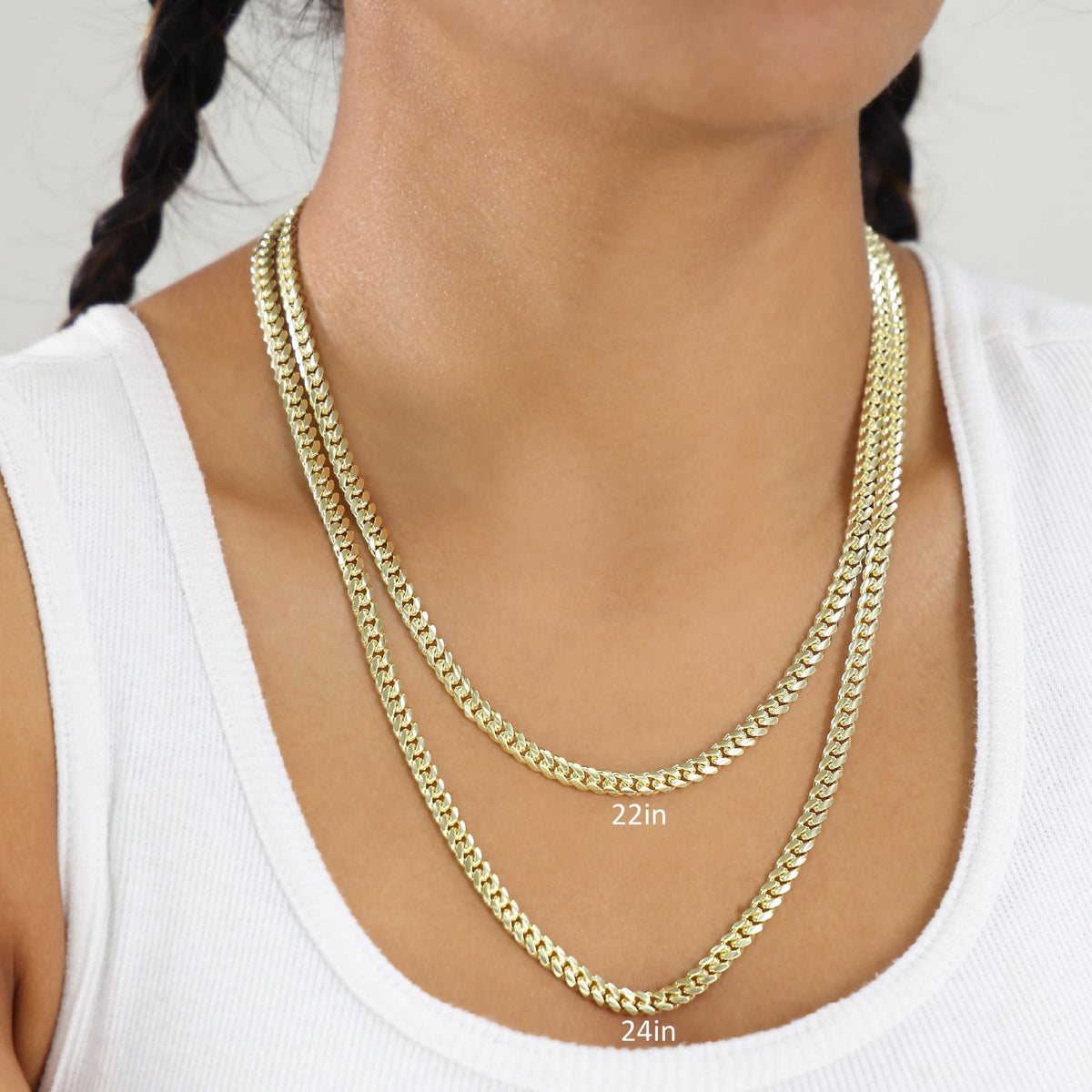 14k Yellow Gold Cuban Link Chain Necklace K676