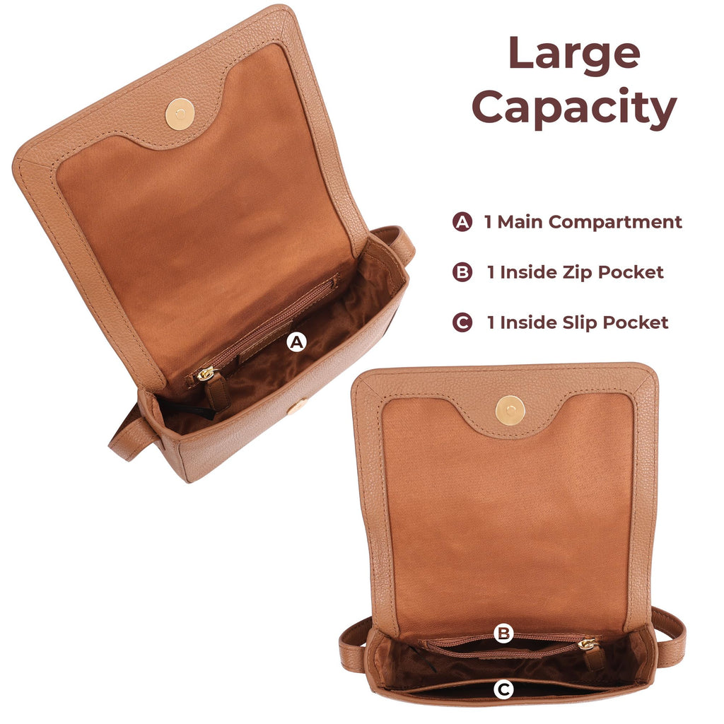 Genuine Leather Crossbody Shoulder Bag with Adjustable Strap Y450555