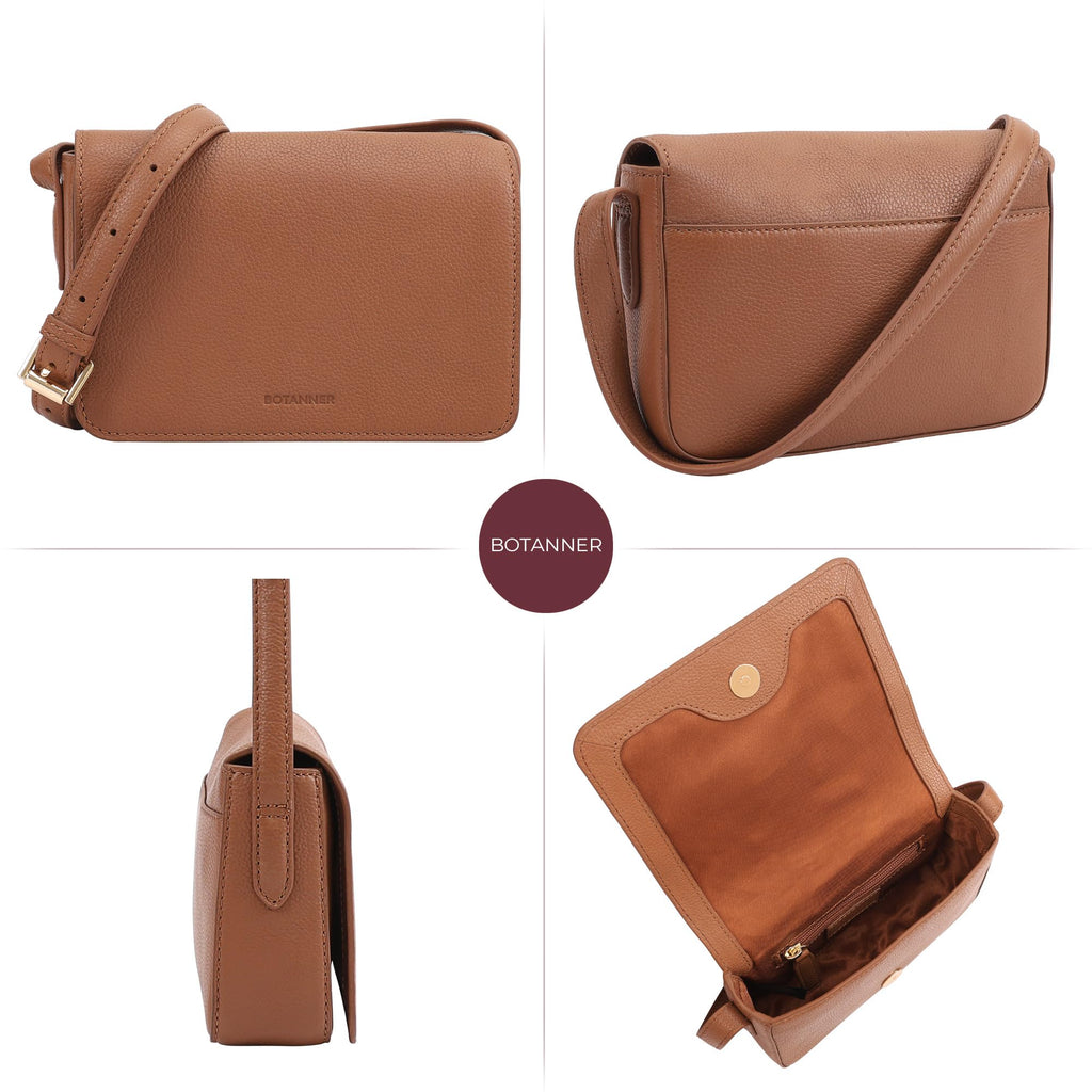 Genuine Leather Crossbody Shoulder Bag with Adjustable Strap Y450555