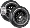 2-Pack Trailer Tire Rim Assembly ST205/75D15 5 Lug Black H9660