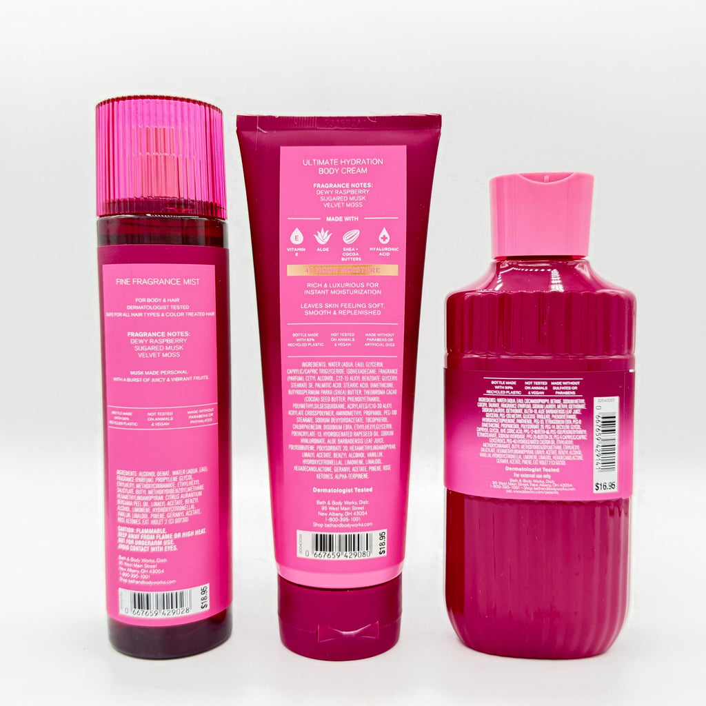 Fruity Musk 3-Piece Fine Fragrance Mist Body Cream and Body Wash Set N2995