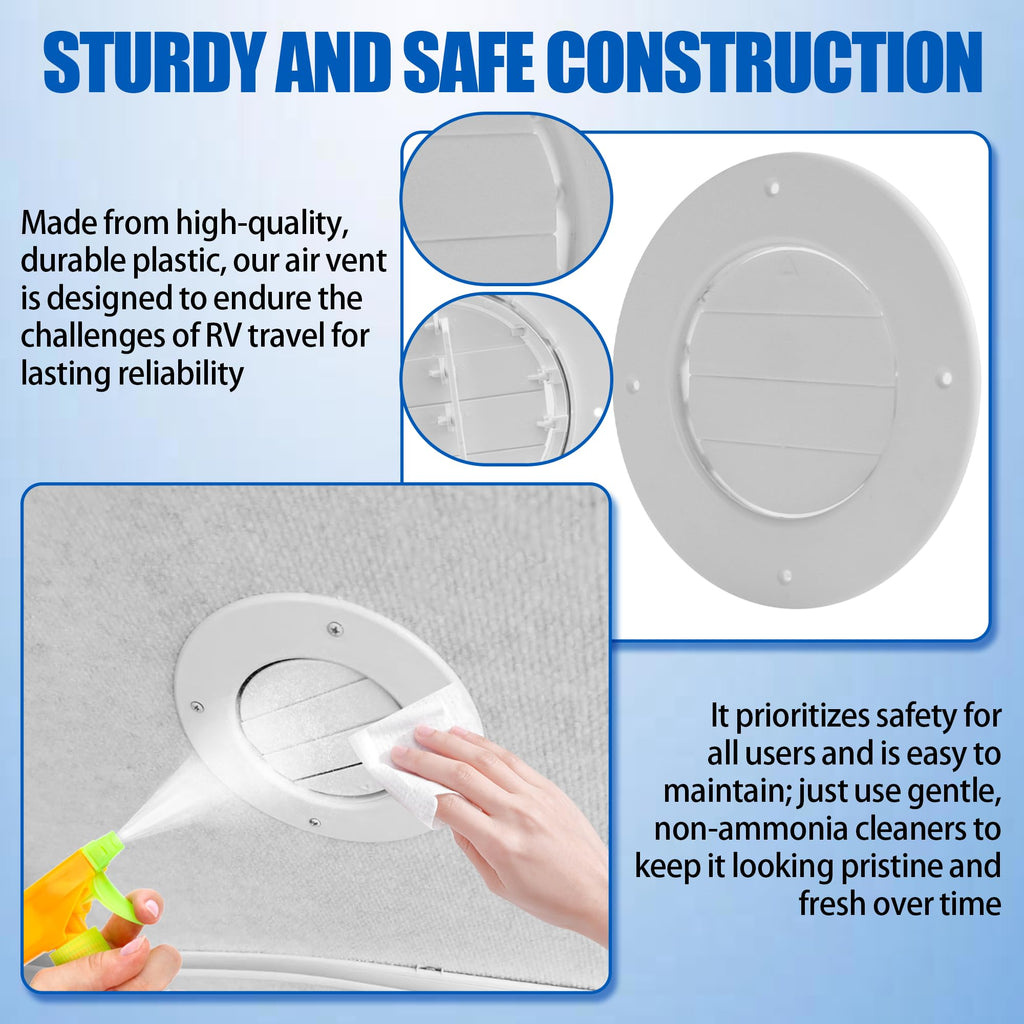 6.5" White RV Ceiling Vent Covers 5-Pack F32096