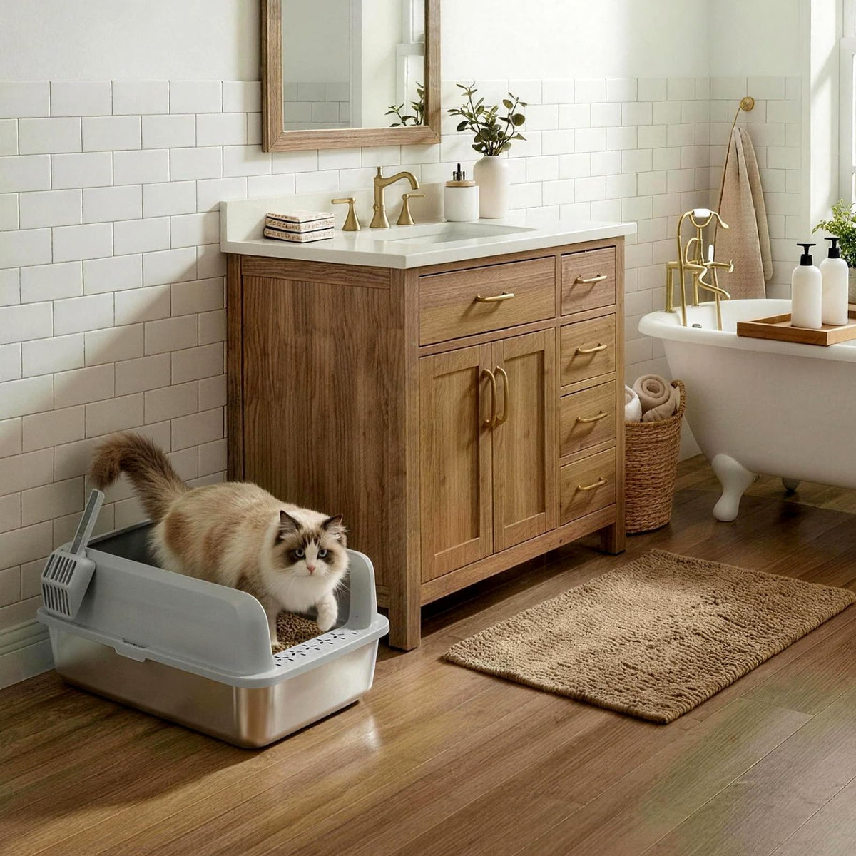 XL Stainless Steel Cat Litter Box I24278