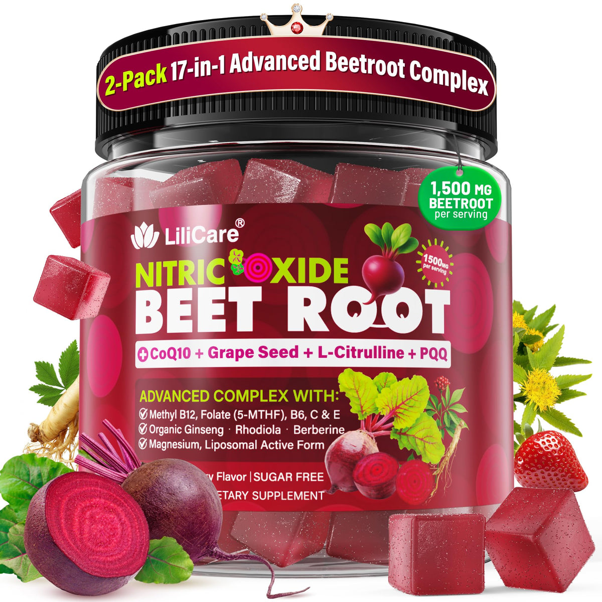 Beet Root Gummies 1500mg Pack of 2 L25174