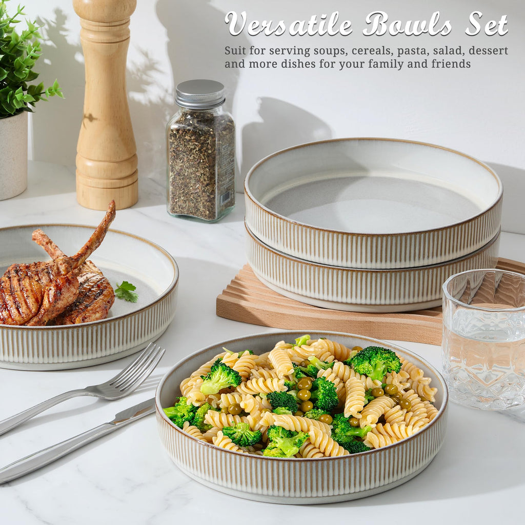 12-Piece Stoneware Plates and Bowls Set L391826
