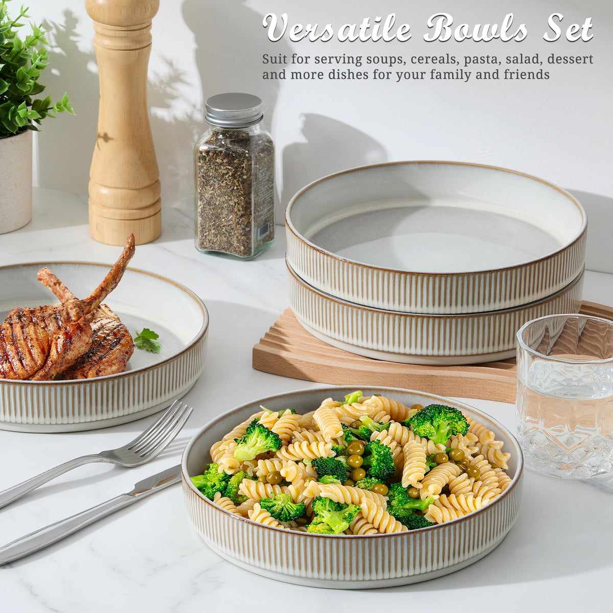 12-Piece Stoneware Plates and Bowls Set L391826