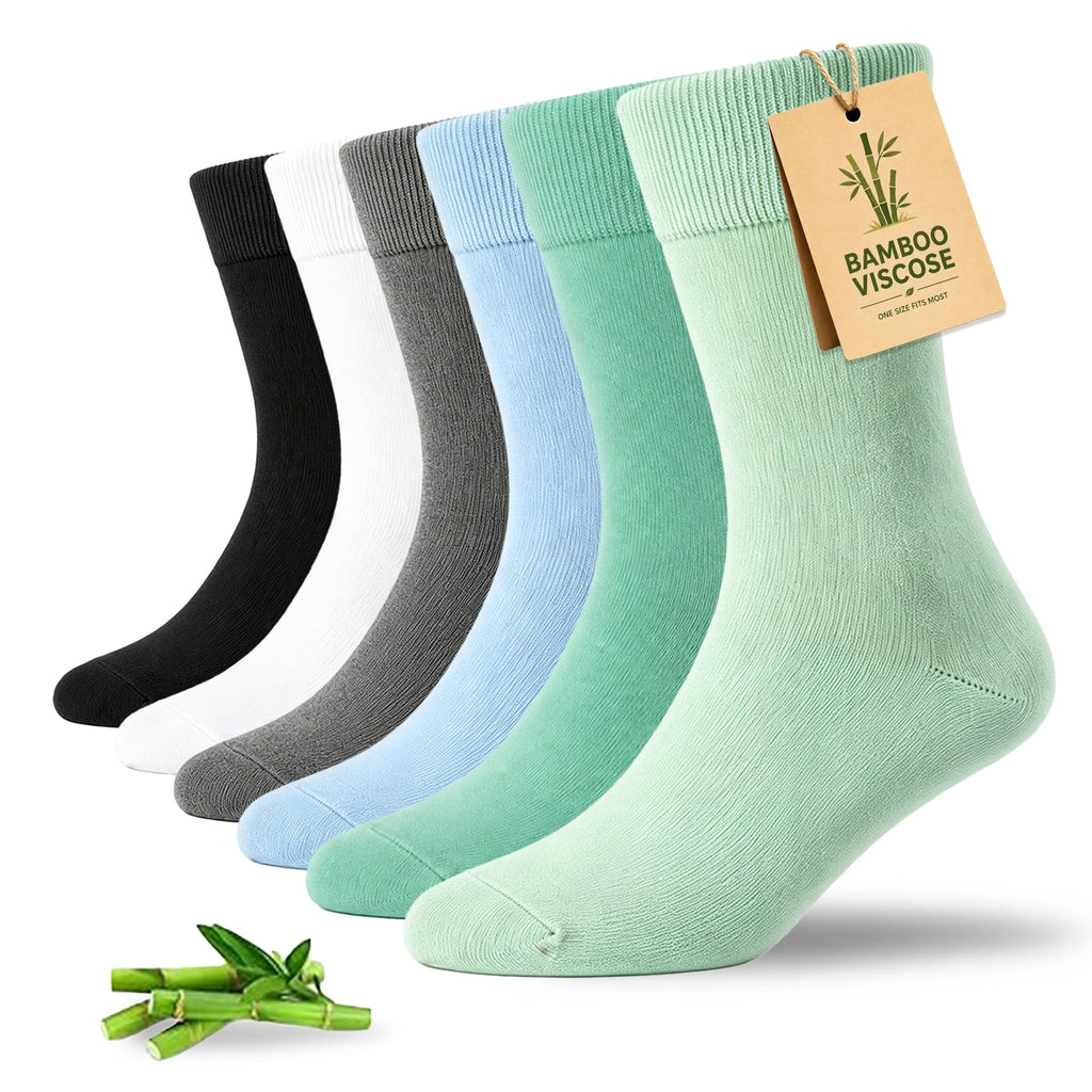 Women's 6 Pairs Bamboo Viscose Crew Socks I1843