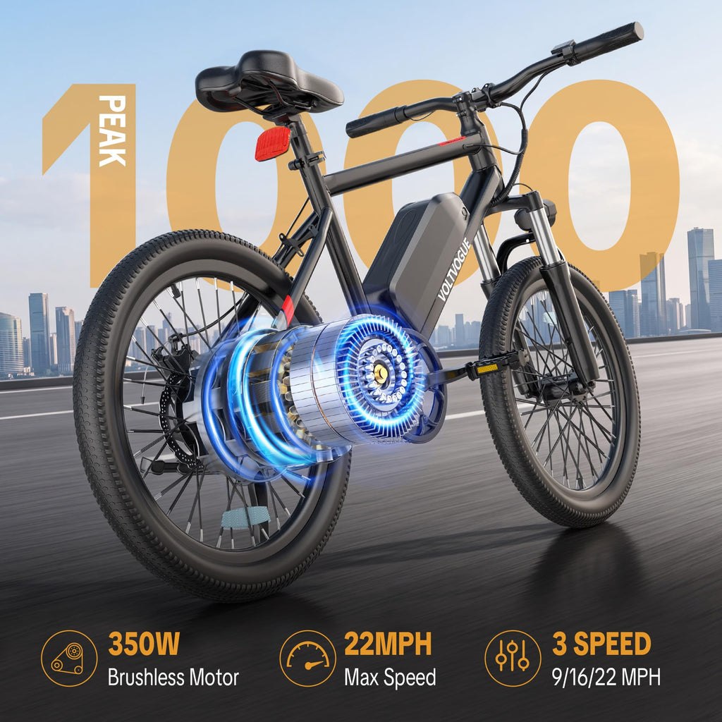 48V 1000W Peak Motor 22 mph 20Inch Fat Tires Electric E-Bike K157