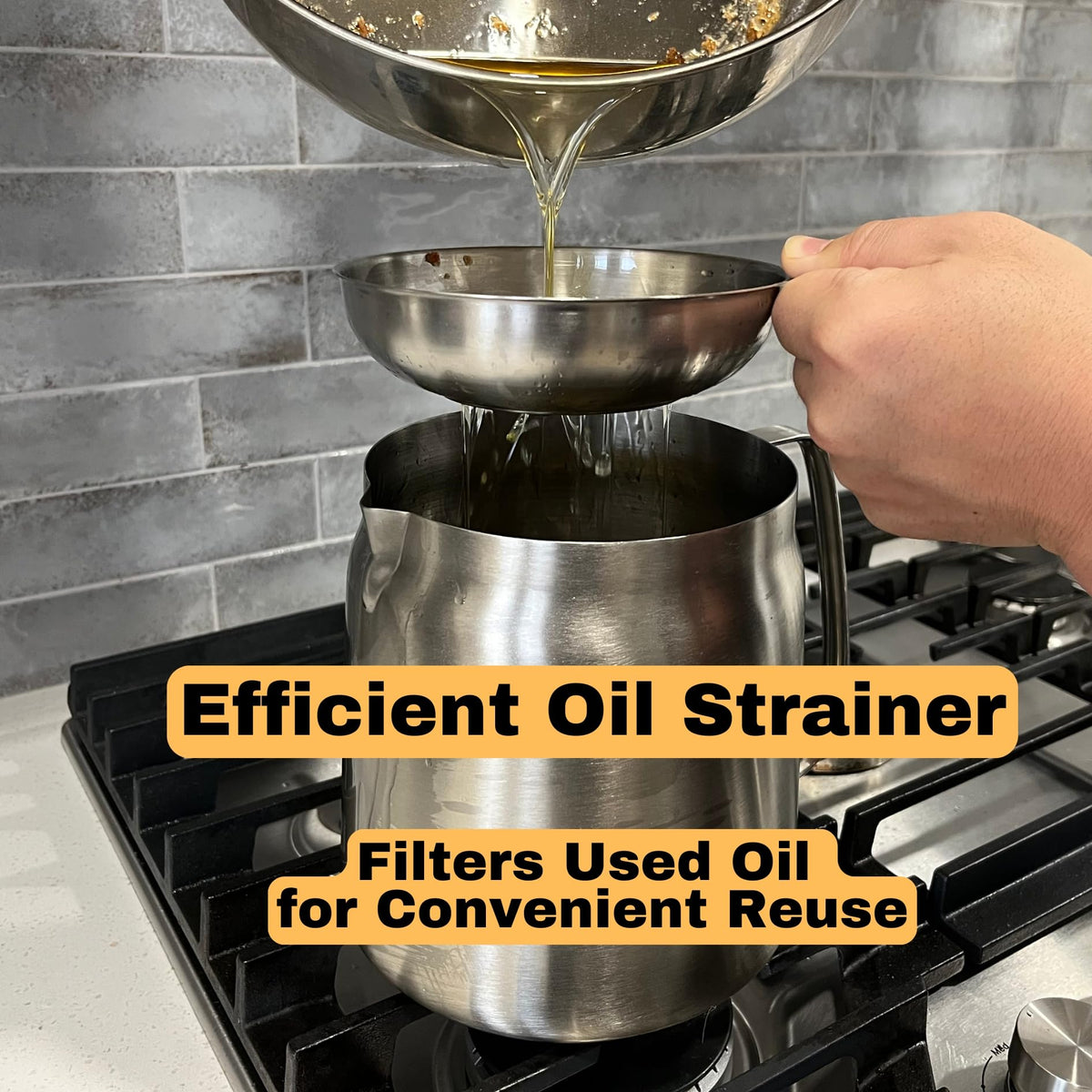304 Stainless Steel Deep Fryer Pot with Basket and Oil Strainer, 3.5 L K4648