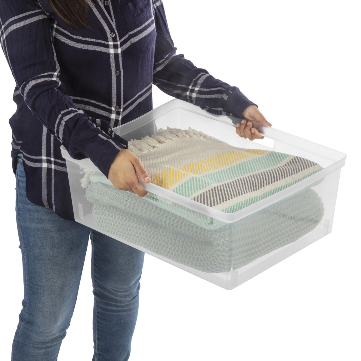 Wide Plastic 3-Drawer Storage Tower with Removable Clear Drawers K5480
