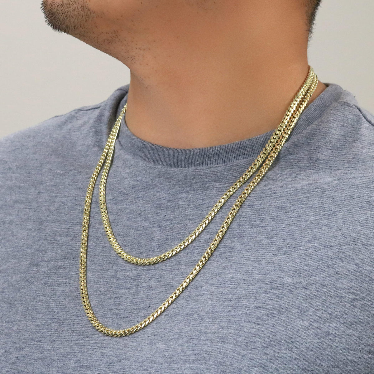 14k Yellow Gold Cuban Link Chain Necklace K676