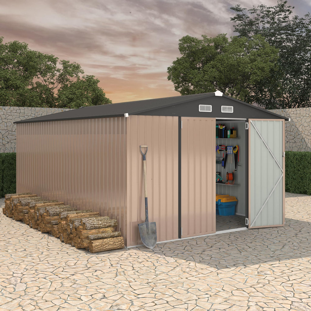 10X14 Ft Galvanized Steel Metal Storage Shed U704