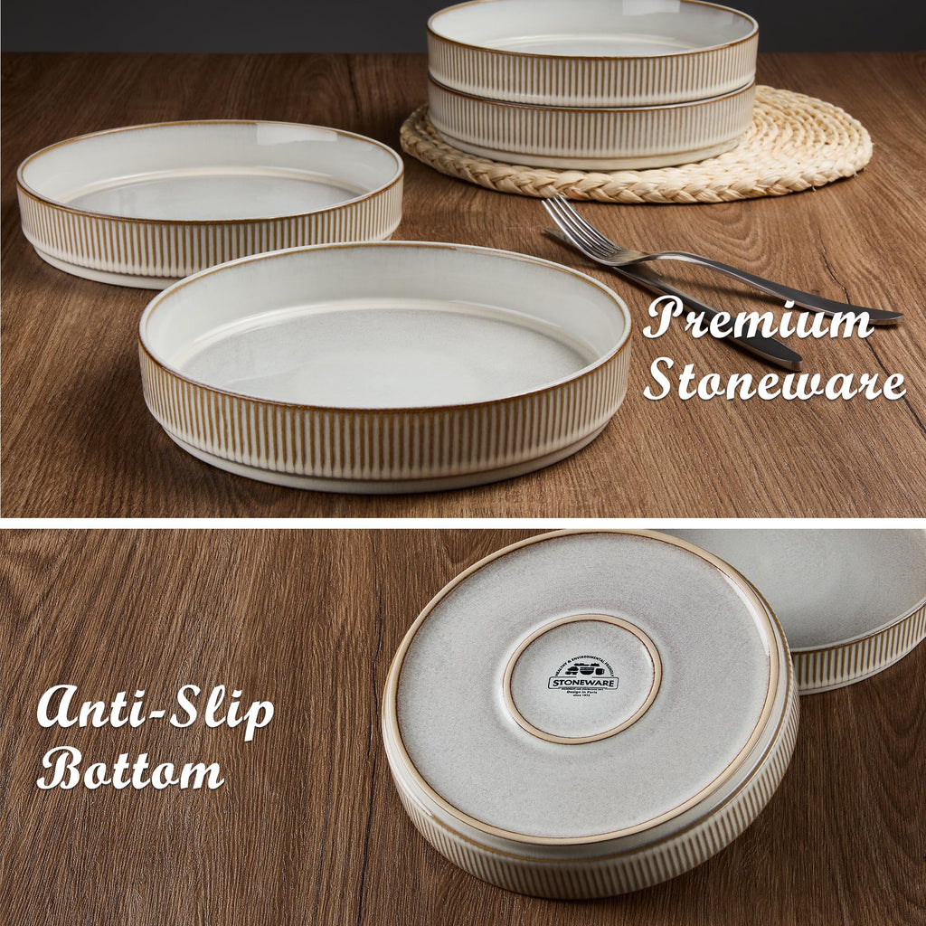 12-Piece Stoneware Plates and Bowls Set L391826