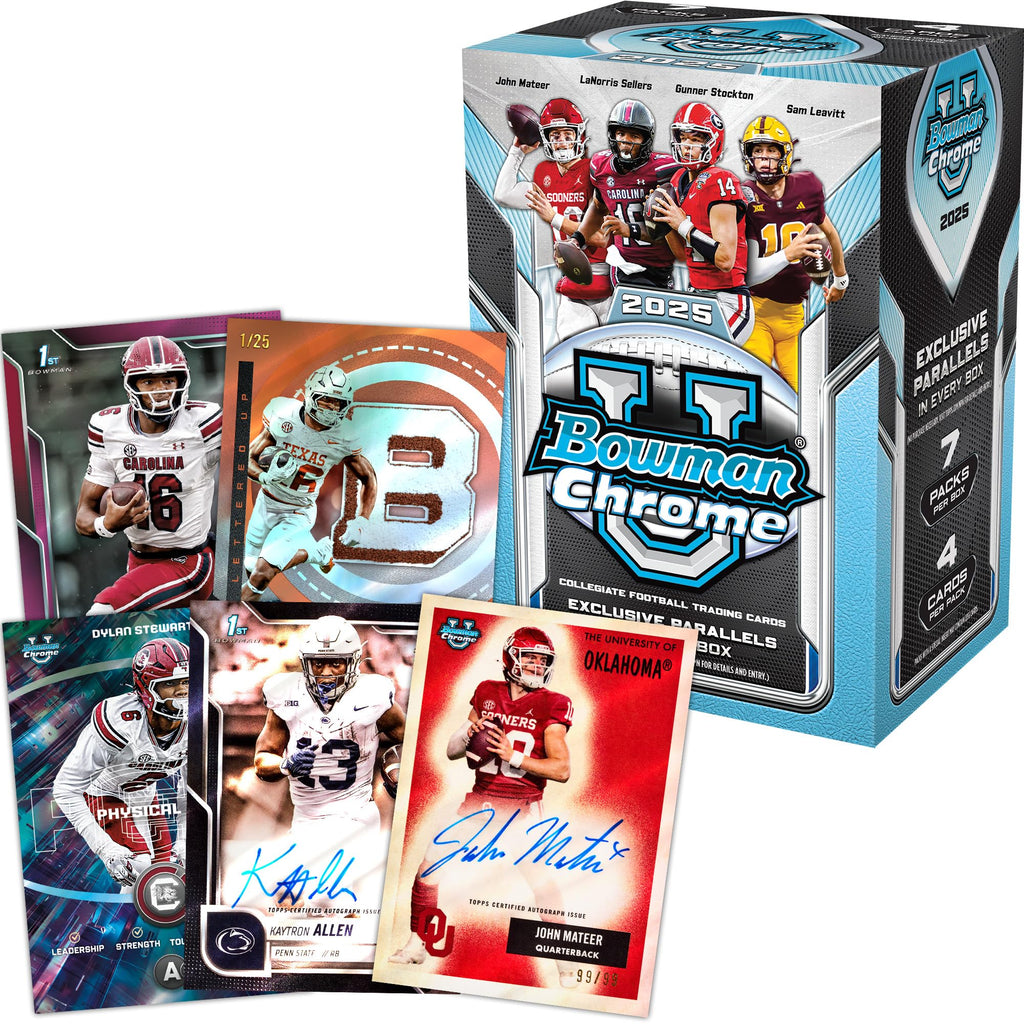 2025 Bowman University Chrome NCAA Football Value Box O929