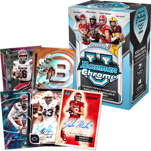 2025 Bowman University Chrome NCAA Football Value Box O929