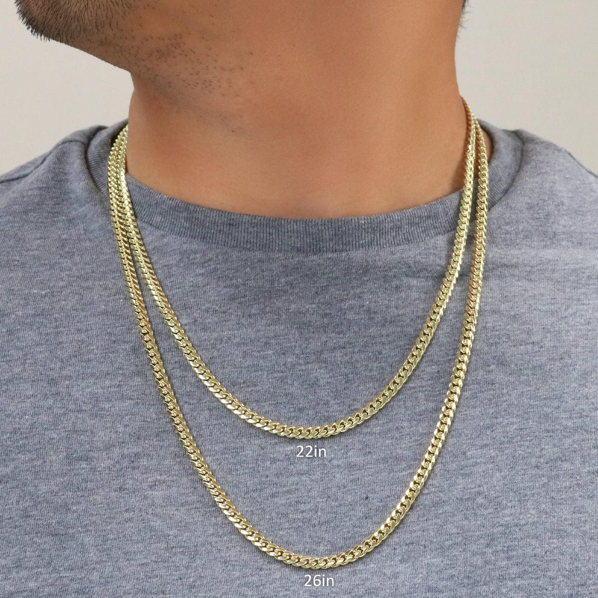 14k Yellow Gold Cuban Link Chain Necklace K676