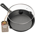 10" Pre Seasoned Cast Iron Skillet with Glass Lid Y8337