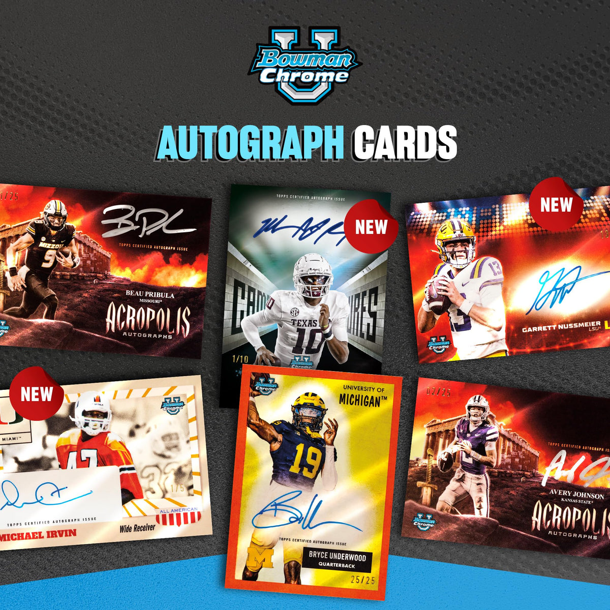 2025 Bowman University Chrome NCAA Football Value Box O929