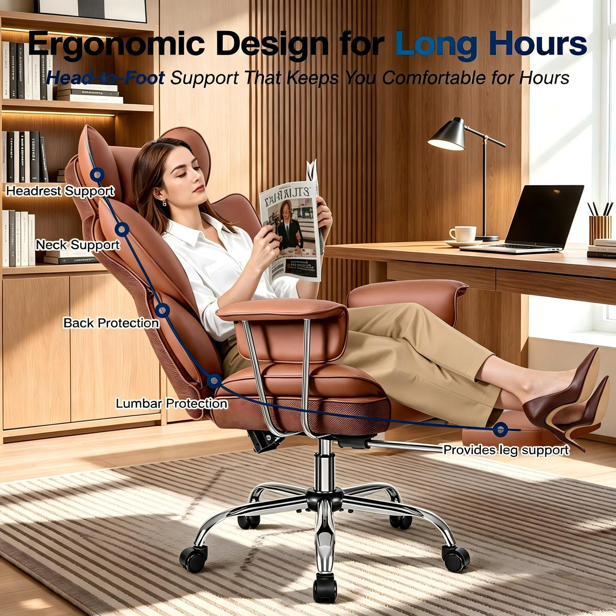 Big and Tall High Back Office Chair with Footrest F30864