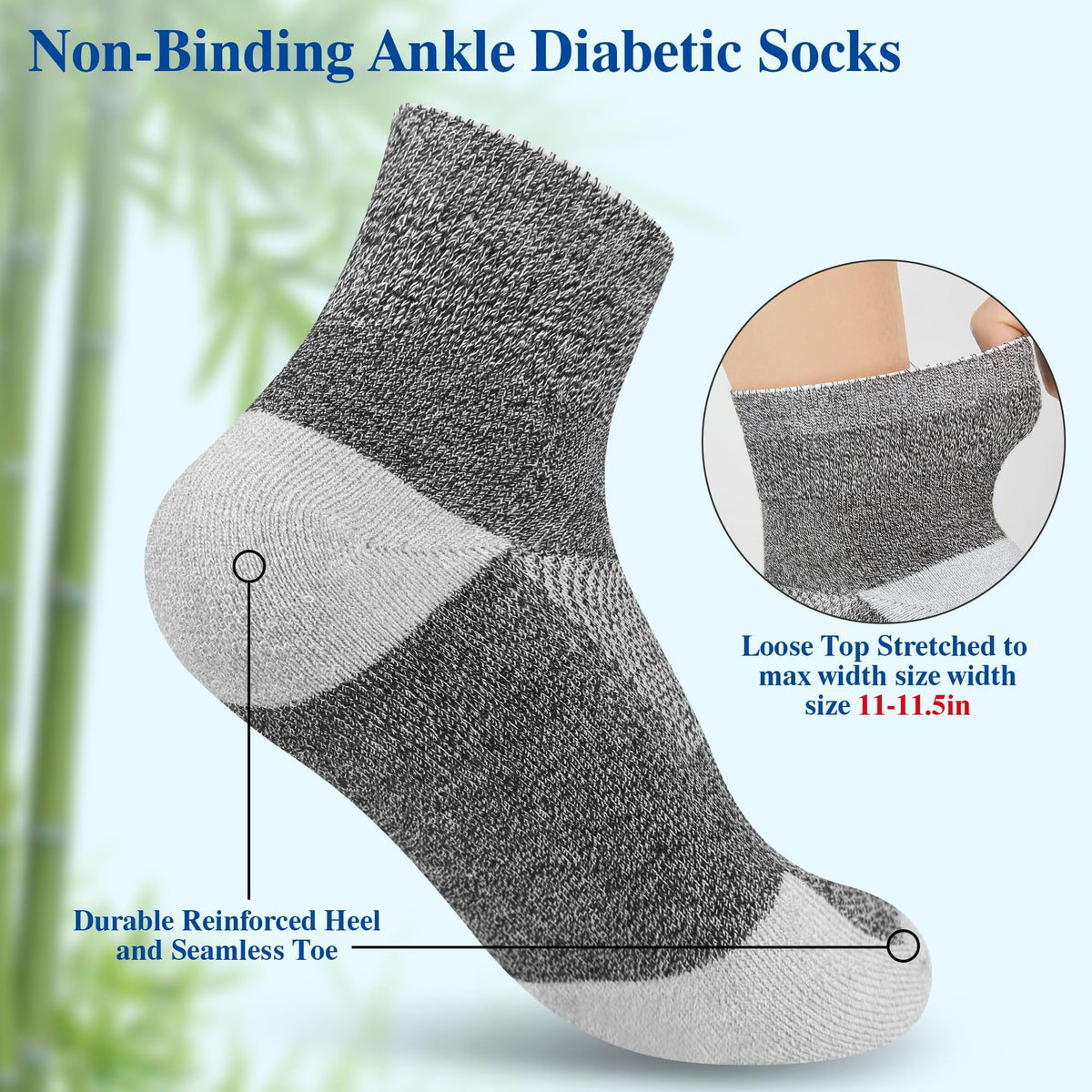 Diabetic Socks for Men, 10 Pairs Ankle & Low Cut Size 9-15 C8187
