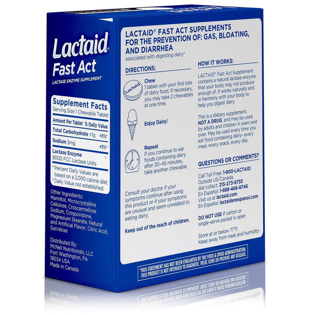 Lactose Intolerance Chewables with Lactase Enzymes, Vanilla Twist, 32 Pks of 1-ct Q844594